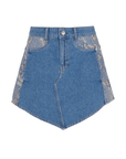 Printed Mini Jean Skirt