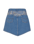 Printed Mini Jean Skirt