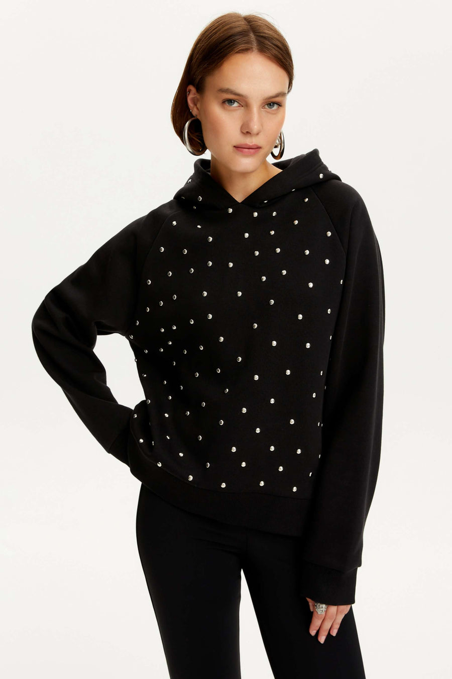 Studded Hoodie Sweatshirt