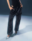 Pleated Satin Loose Fit Pants