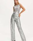 Silver Snake Print Pants