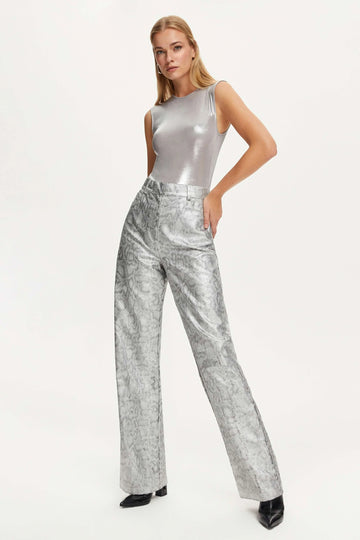 Silver Snake Print Pants