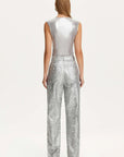 Silver Snake Print Pants