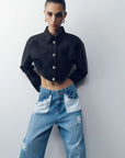 Asymmetric Pocket Crop Jacket