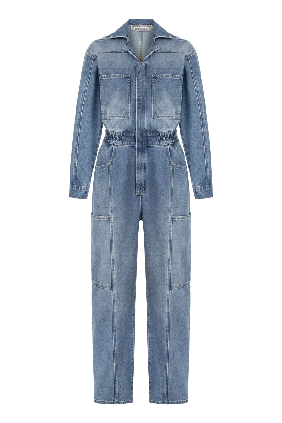 Indigo Denim Cargo Jumpsuit
