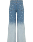 Multi - colored Gradient Wide Leg Jean Pants | Porterist