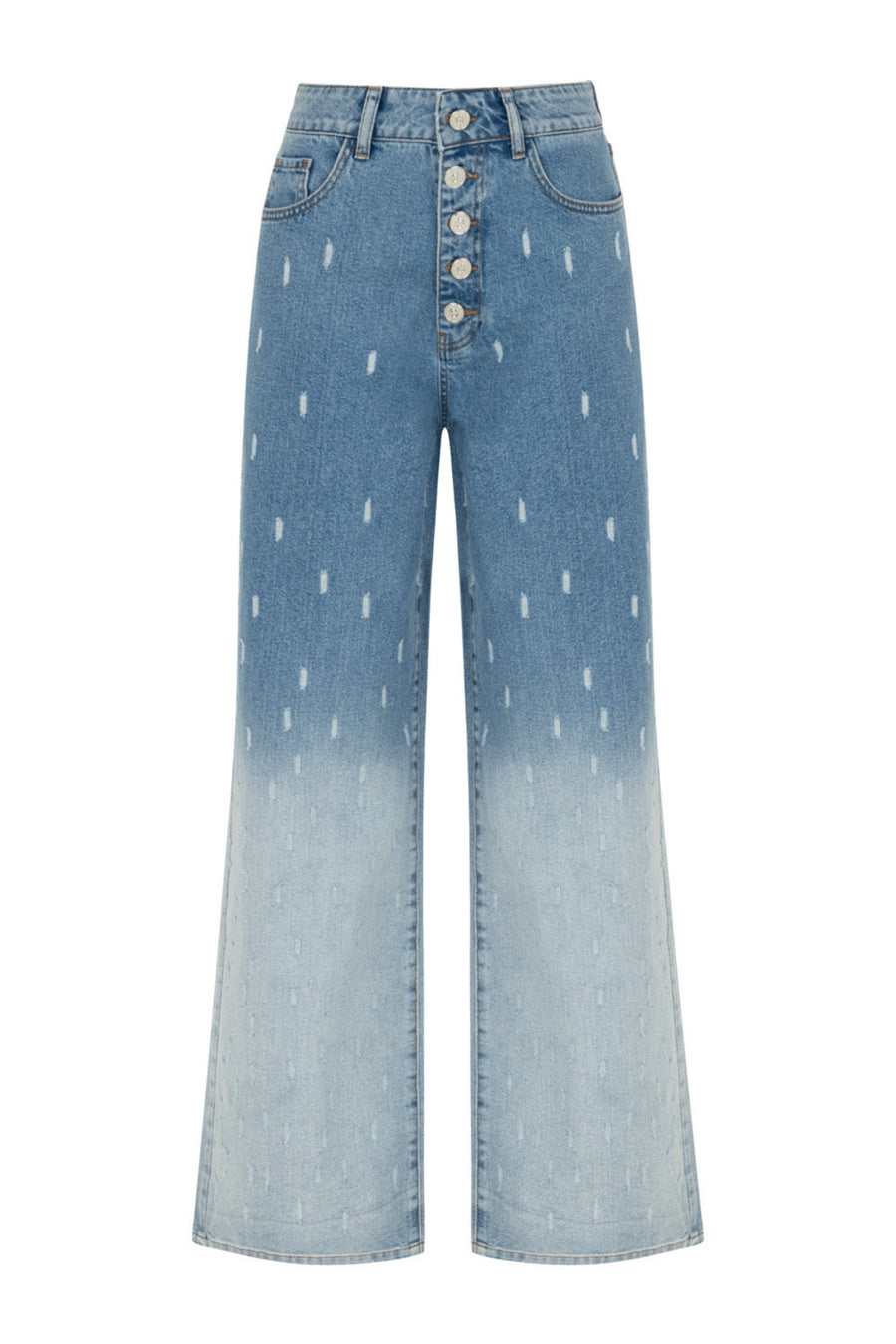 Multi - colored Gradient Wide Leg Jean Pants | Porterist