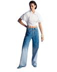 Multi - colored Gradient Wide Leg Jean Pants | Porterist