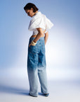 Multi - colored Gradient Wide Leg Jean Pants | Porterist