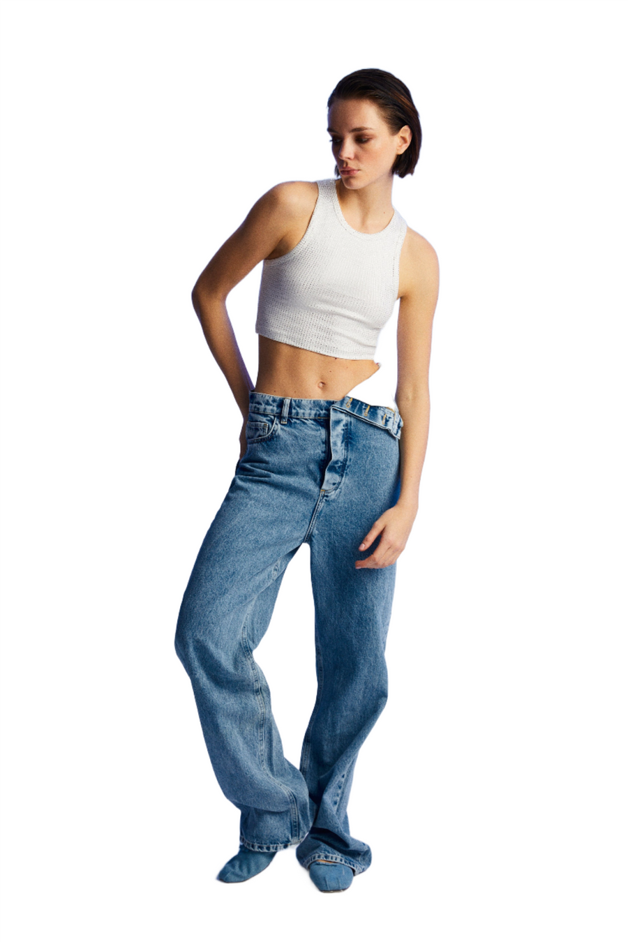 Blue High-Waisted Jeans