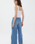 Contrast Top Stitching Pockets Pants