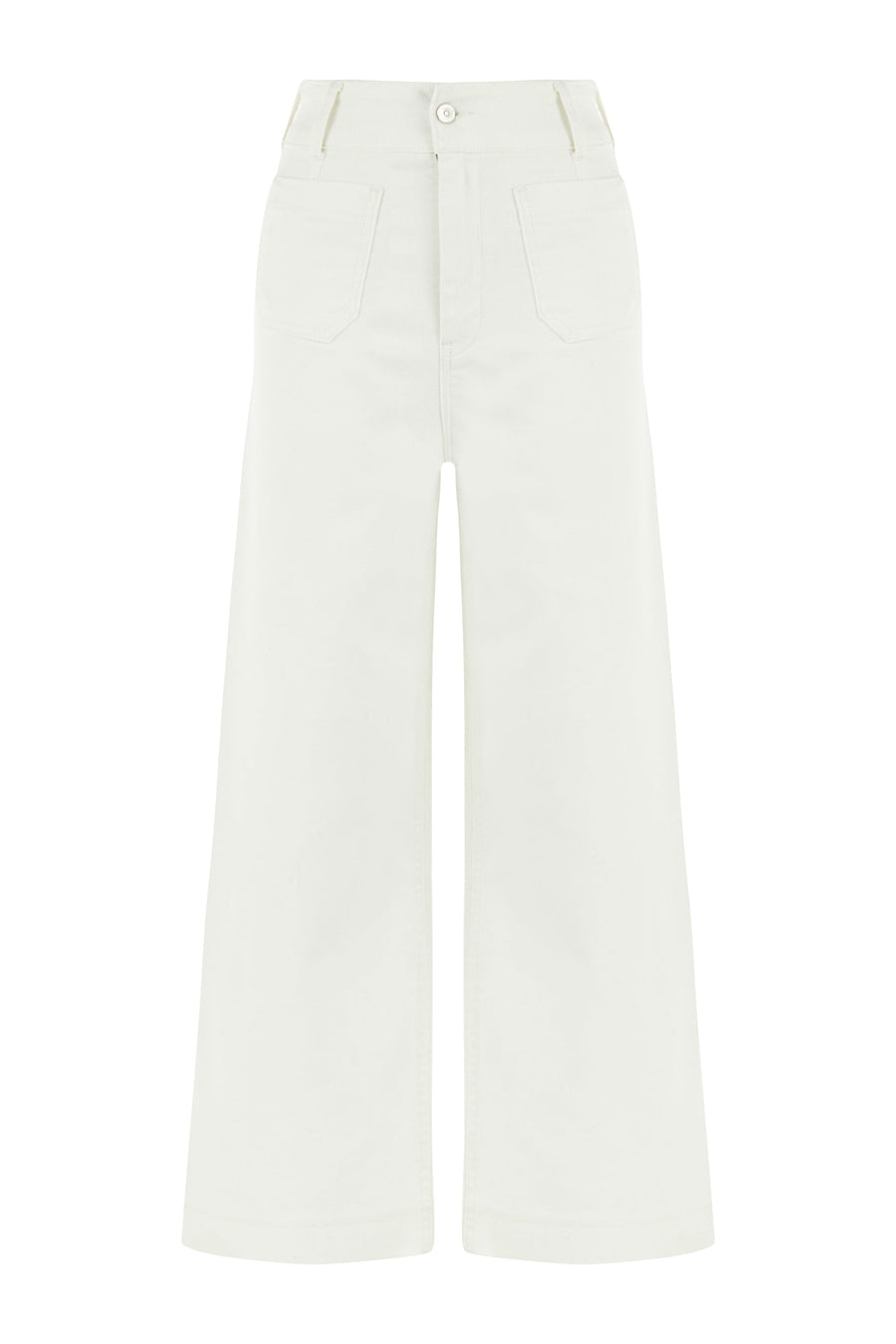 Ivory High Waisted Wide Leg Jeans