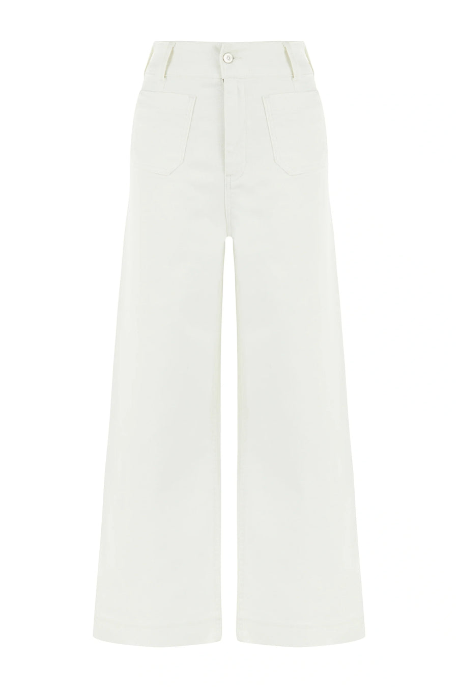 Ivory High Waisted Wide Leg Jeans