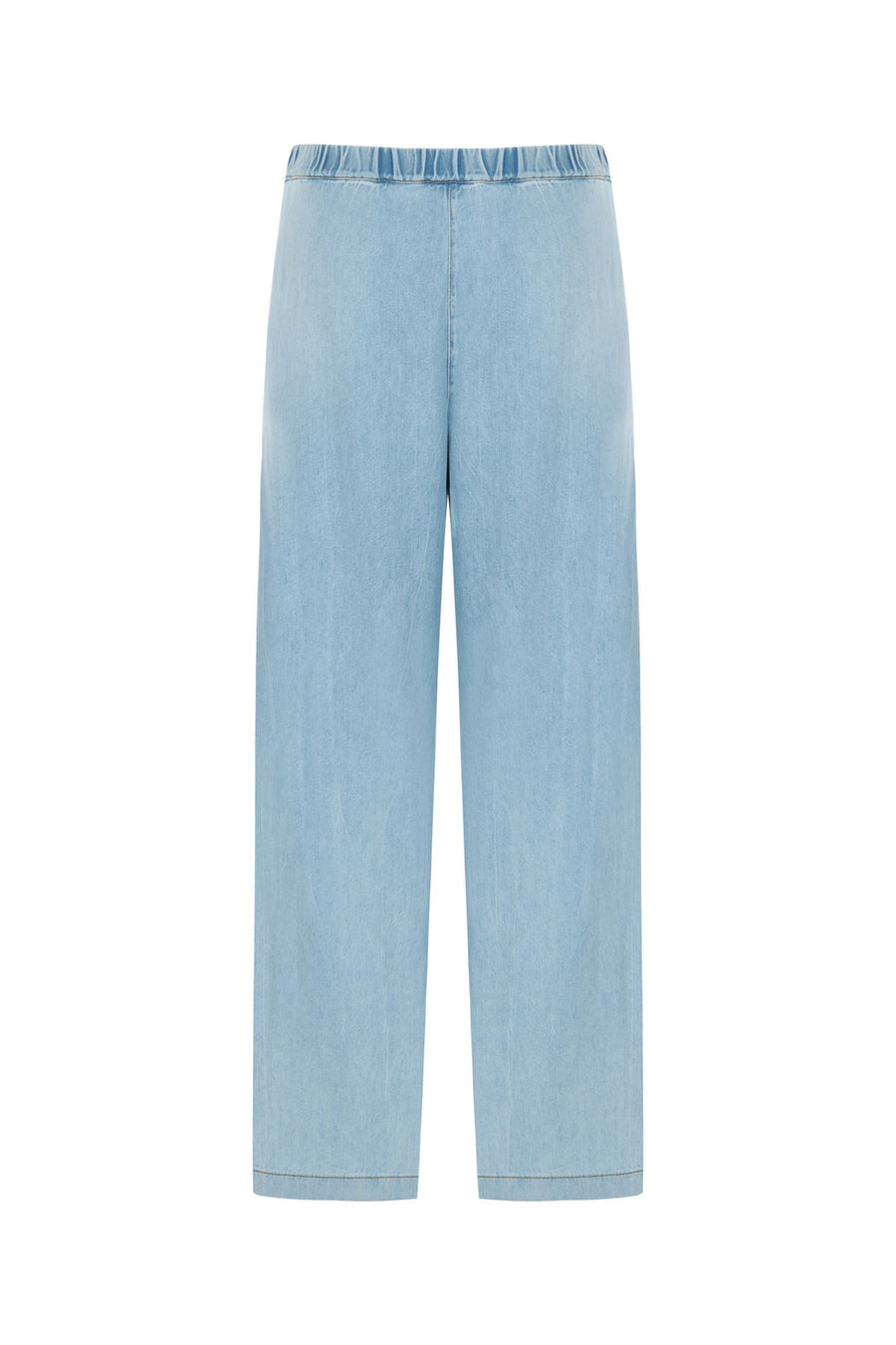 Pleated Wide Leg Blue Jeans
