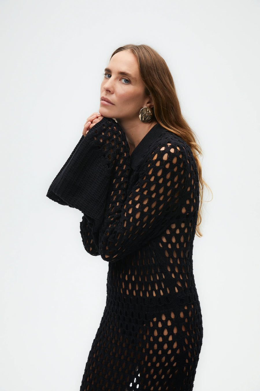 Black Long Mesh Dress