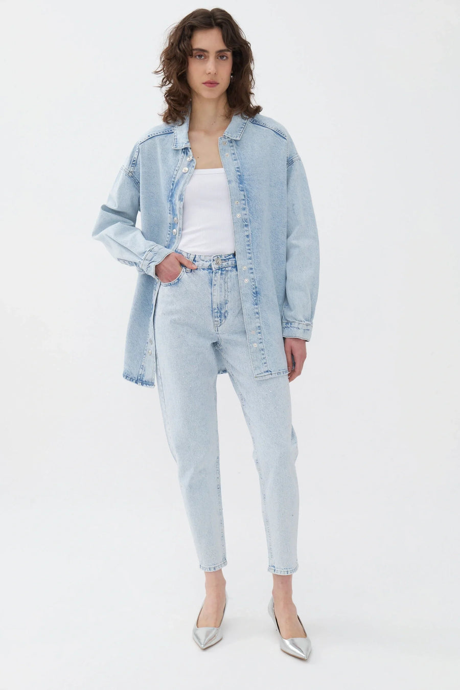 Oversize Blue Jean Shirt