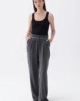 Pleated Palazzo Black Pants