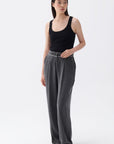 Pleated Palazzo Black Pants