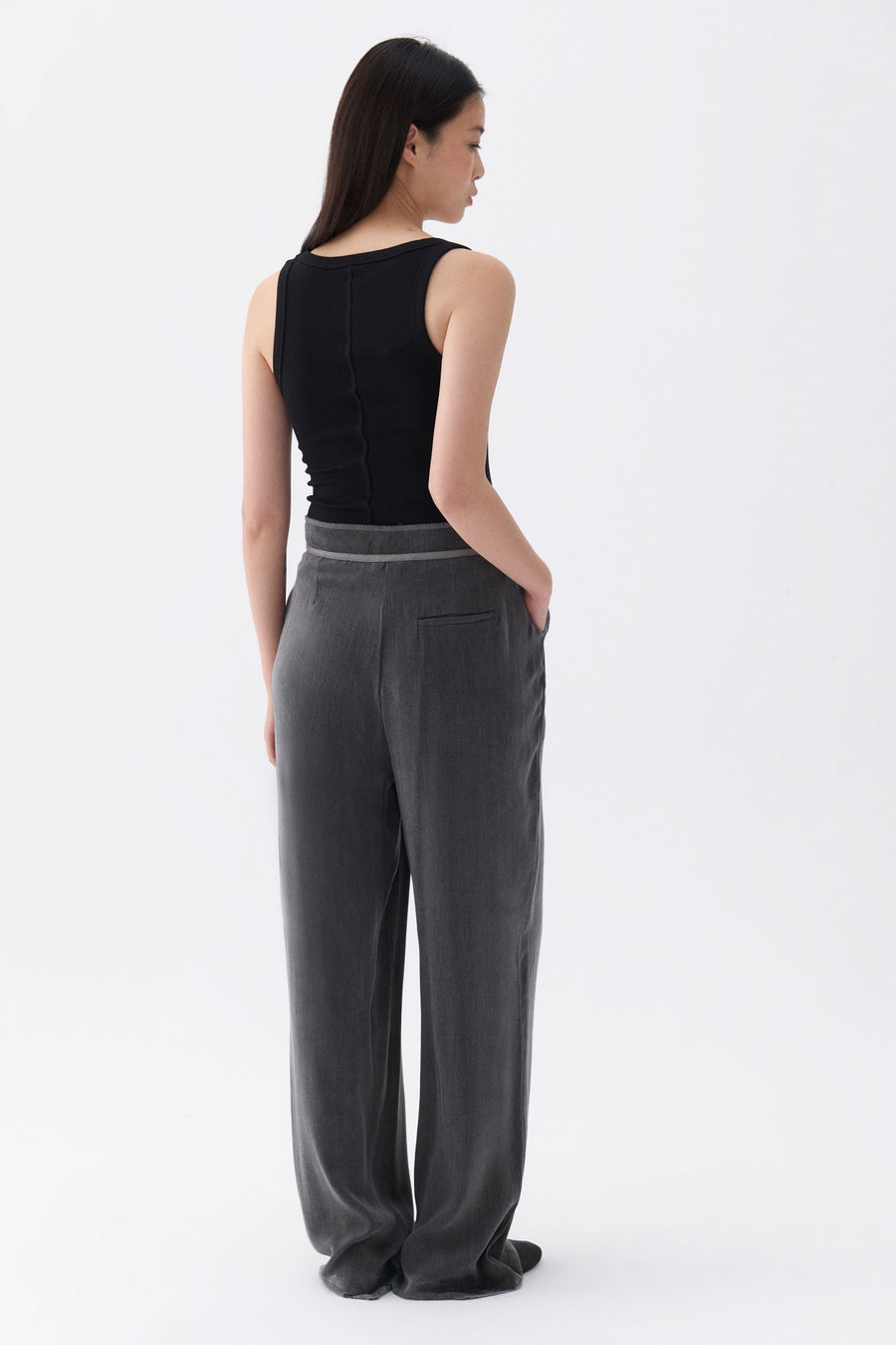 Pleated Palazzo Black Pants