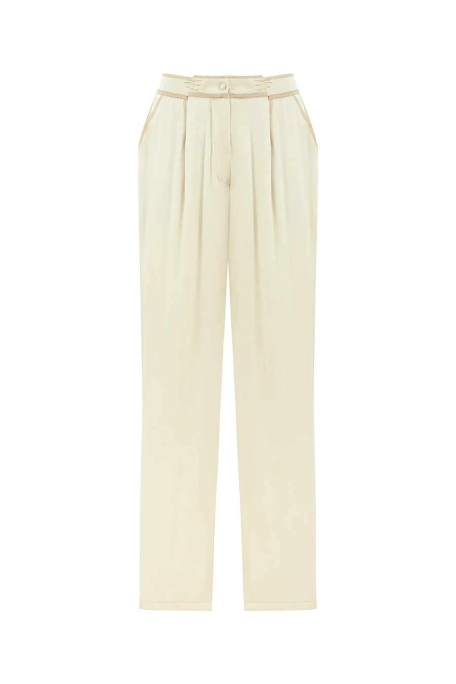 Pleated Ivory Palazzo Pants