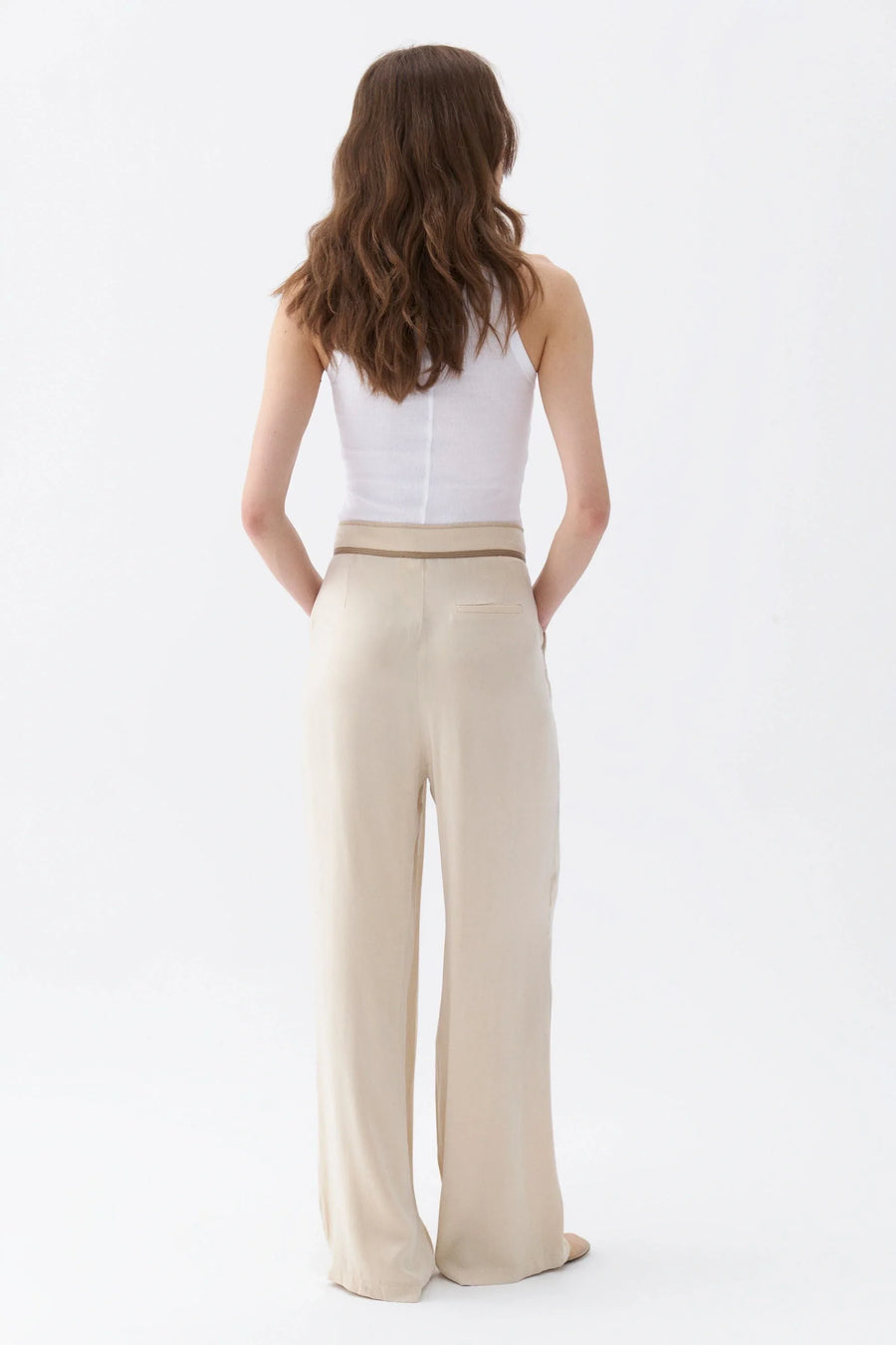 Pleated Ivory Palazzo Pants