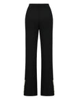 Mother of Pearl Beaded Black Knit Pants