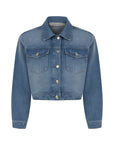 Blue Denim Jacket with Stone Embroidery