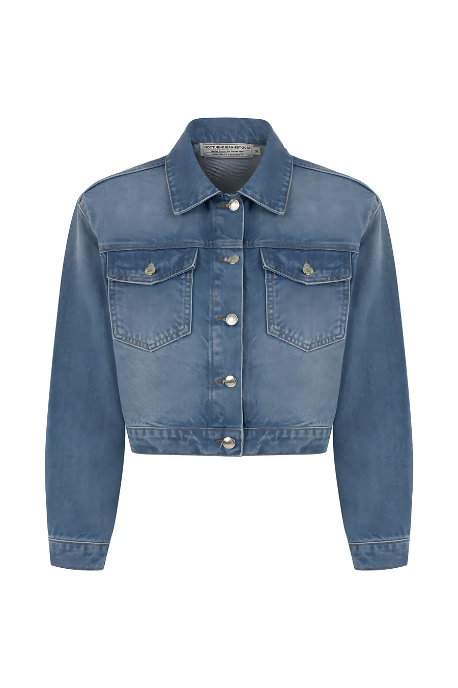 Blue Denim Jacket with Stone Embroidery