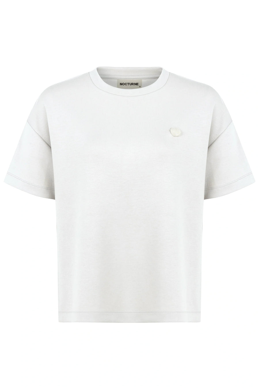 Ivory Logo Designed Basic T-shirt
