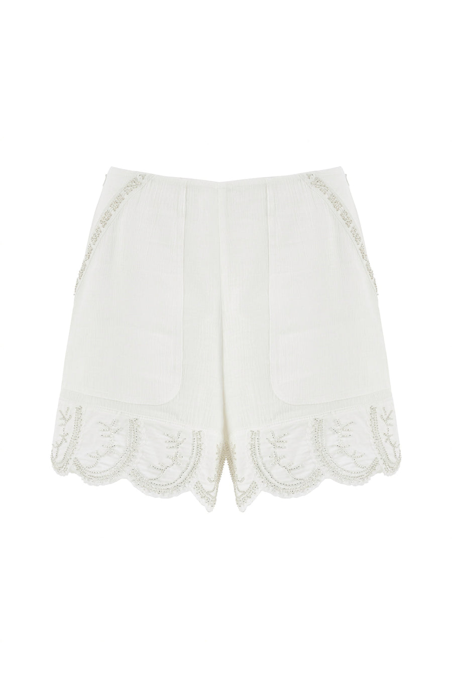 White Stone Detailed Shorts