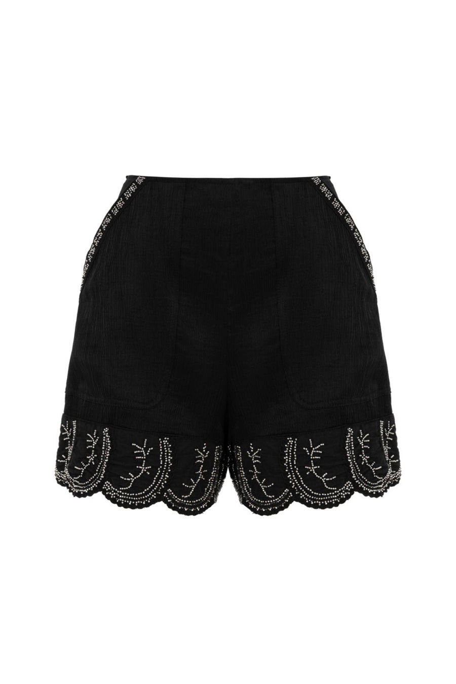 White Stone Detailed Shorts
