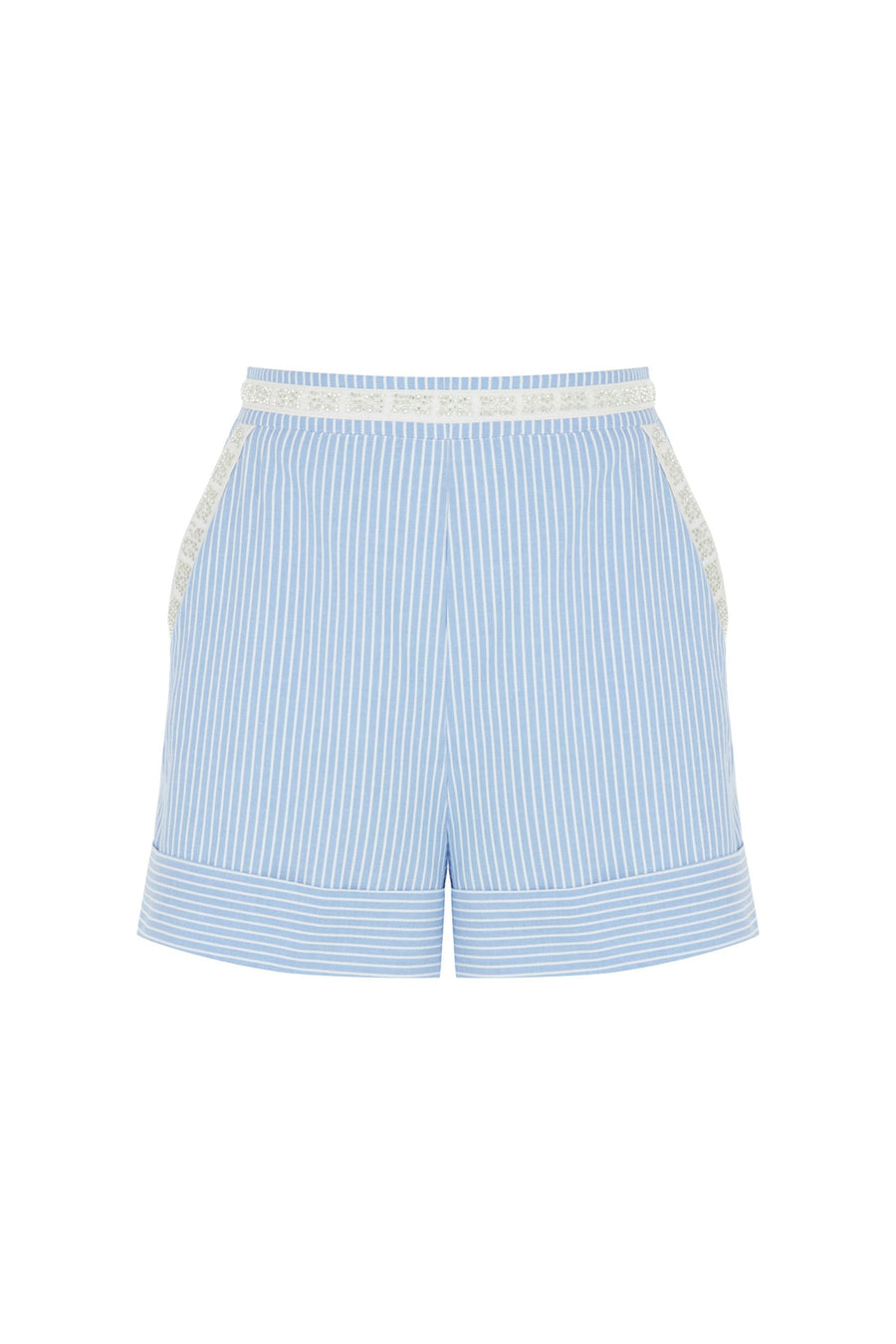 High Waisted Striped Mini Multicolor Shorts