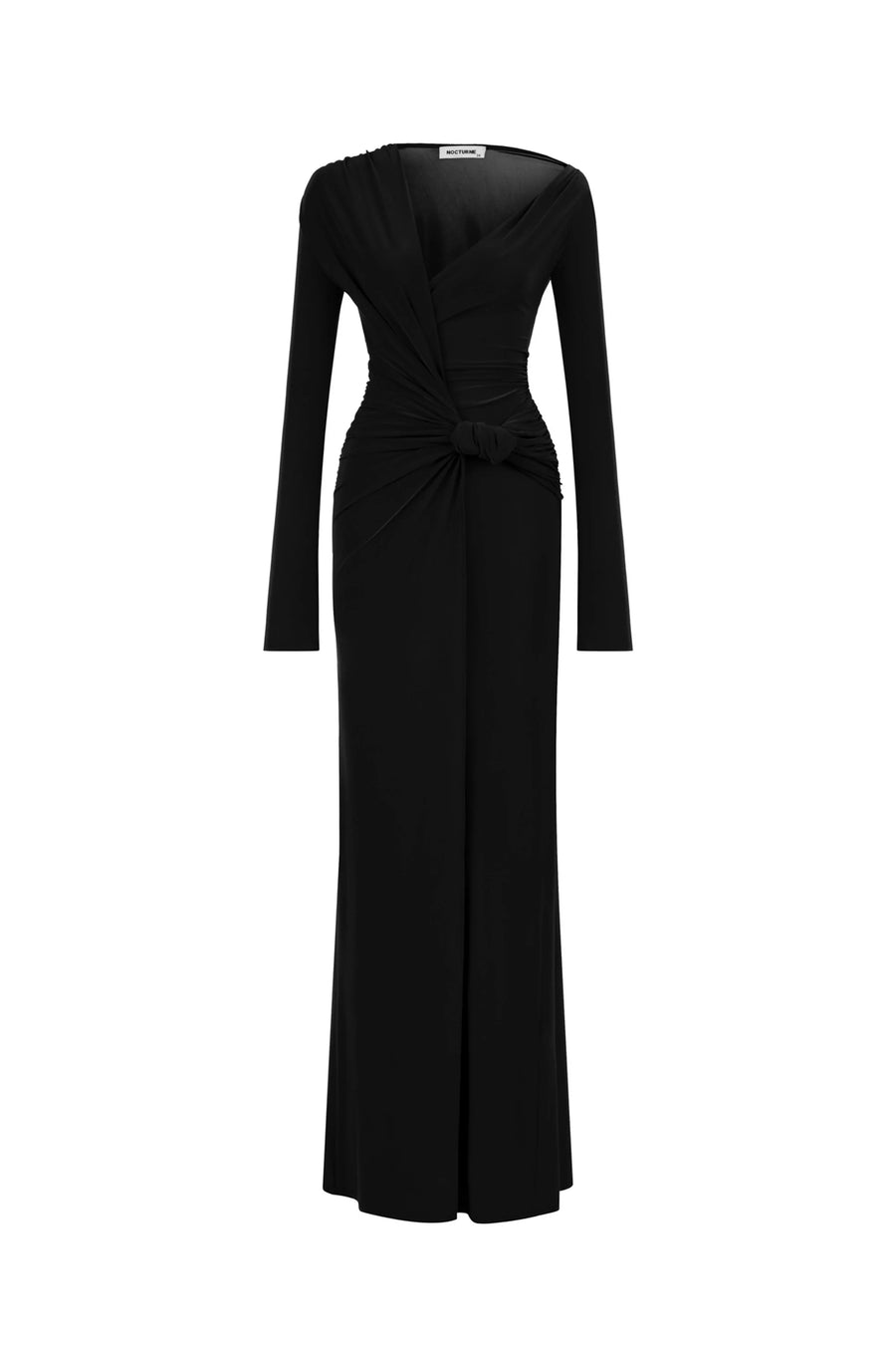 Draped Black Long Dress