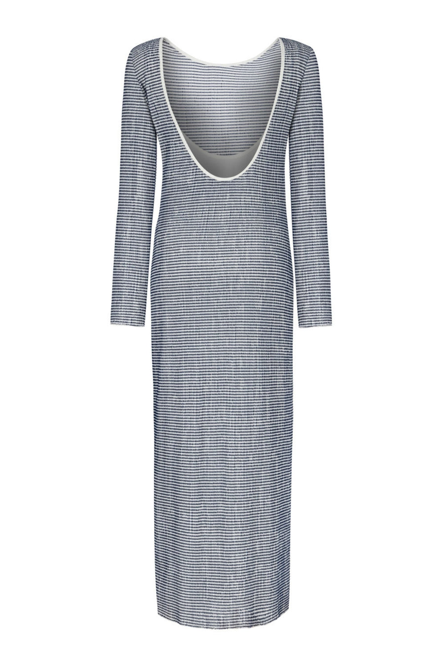 Multi-Colored Striped Dress with Low Back