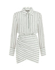 White and Black Striped Shirt Dress