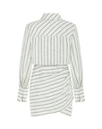 White and Black Striped Shirt Dress