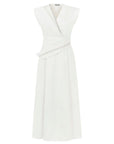 Stone Embroidered  Off-White Dress