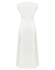 Stone Embroidered  Off-White Dress