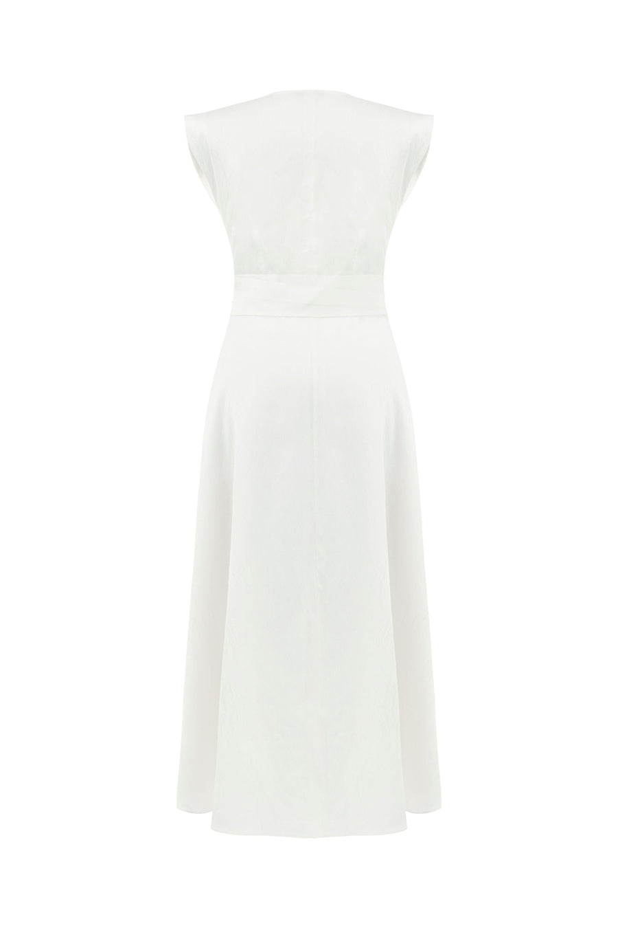 Stone Embroidered  Off-White Dress