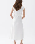 Stone Embroidered  Off-White Dress