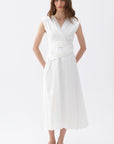 Stone Embroidered  Off-White Dress