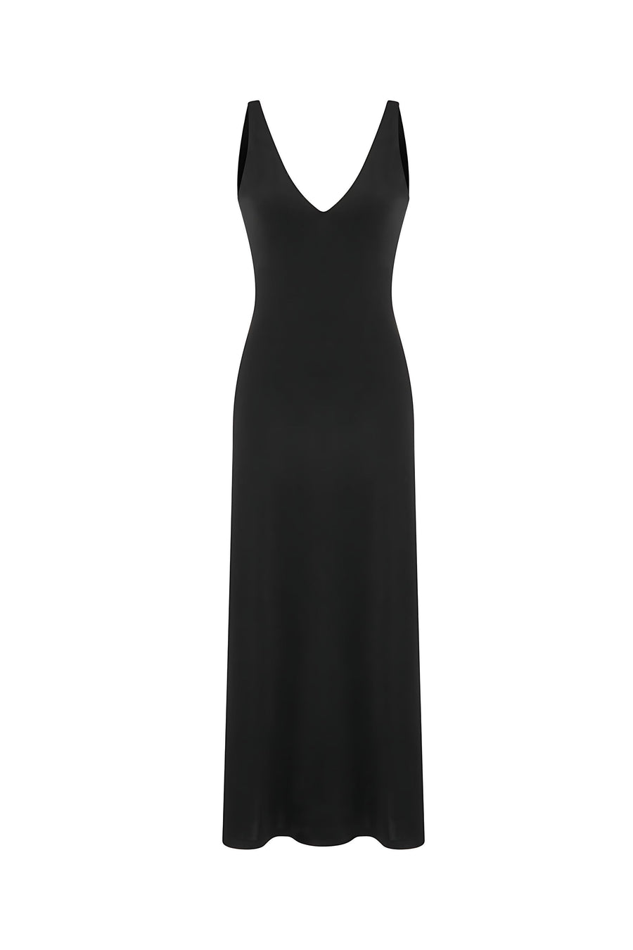 Draped Deep V-Neck Dress