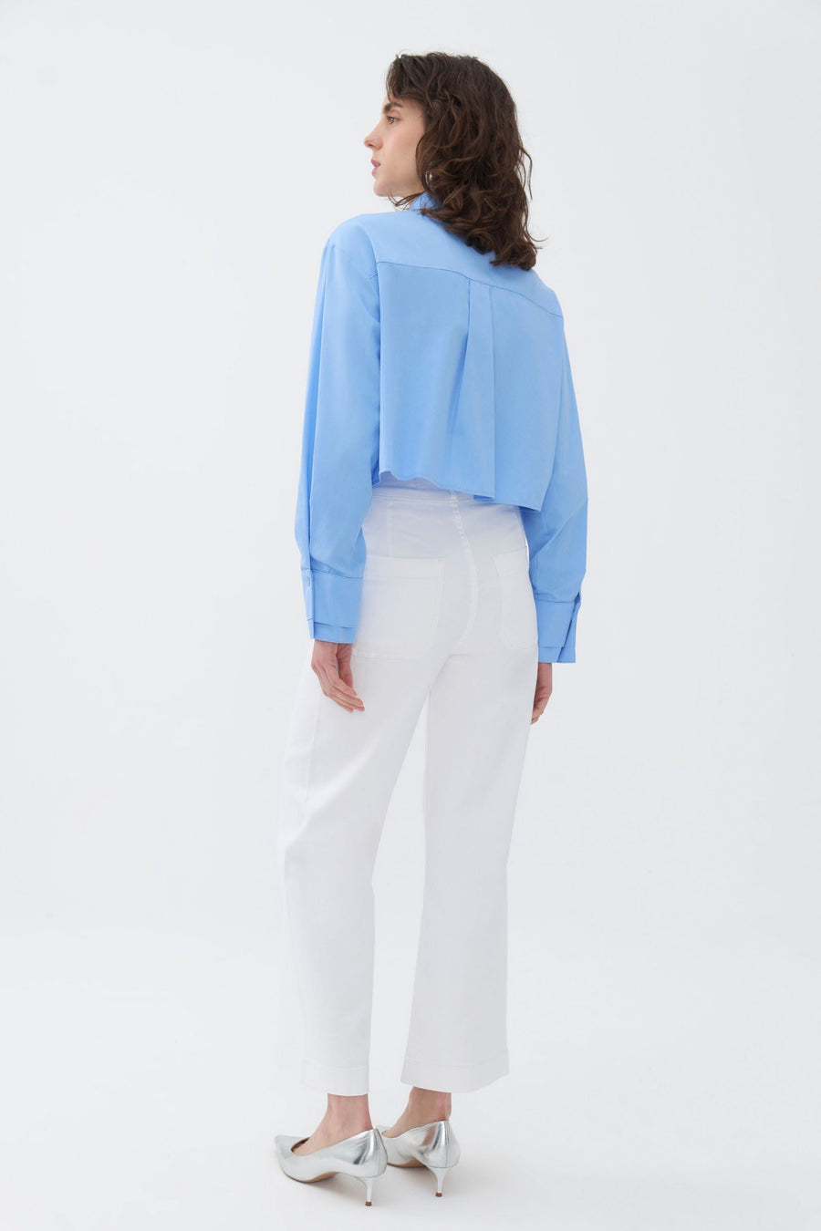 Ivory High Waisted Wide Leg Jeans