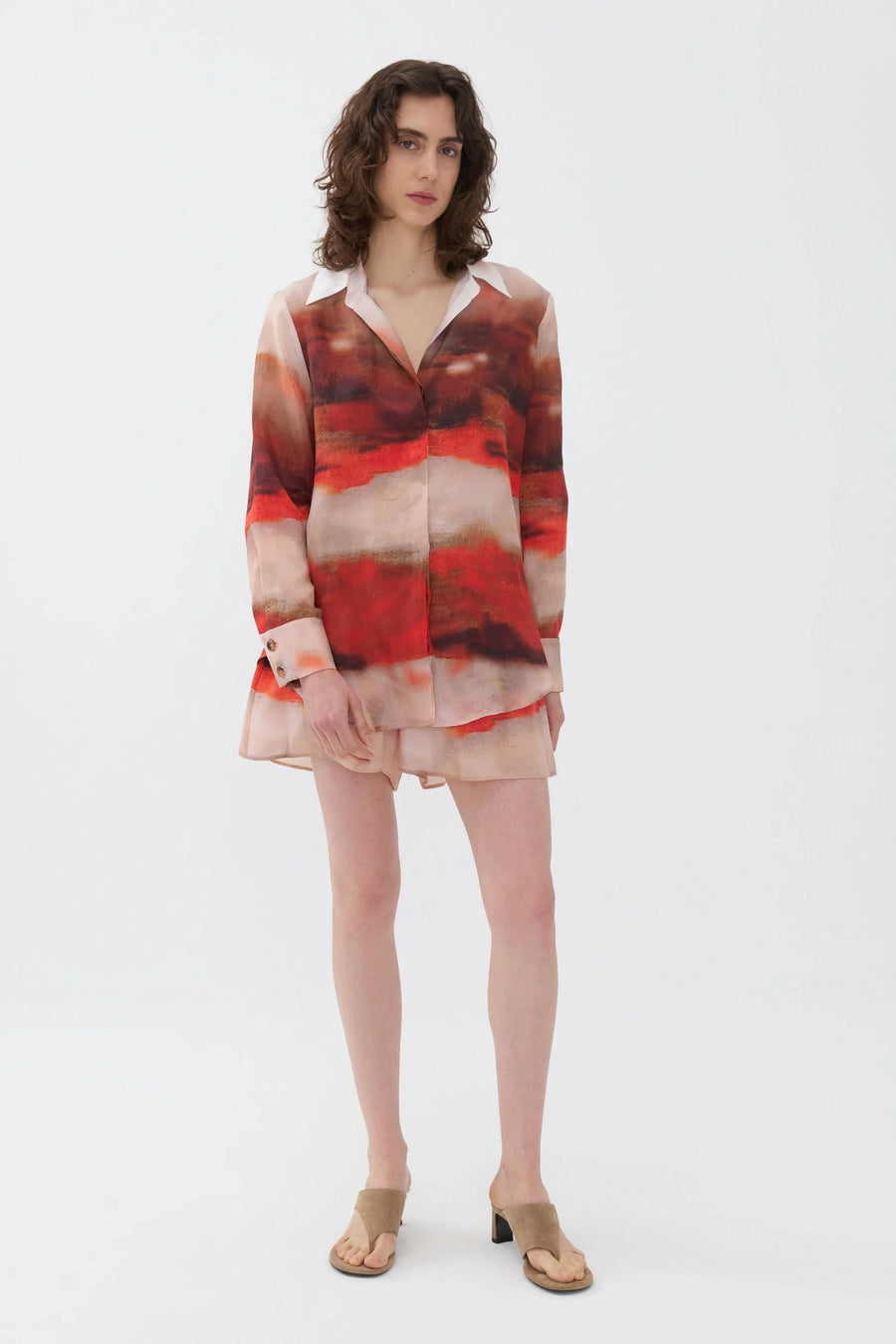 Printed High Waisted Multicolor Shorts