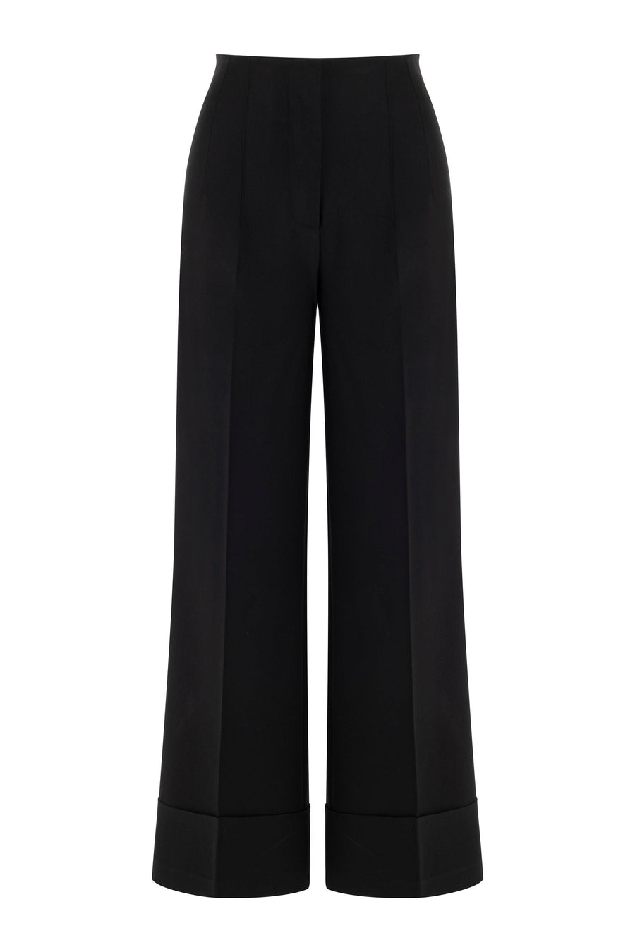 High-Waist Flowy Palazzo Black Pants