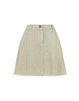 Nocturne Khaki Tasseled Mini Denim Skirt  - Porterist 4