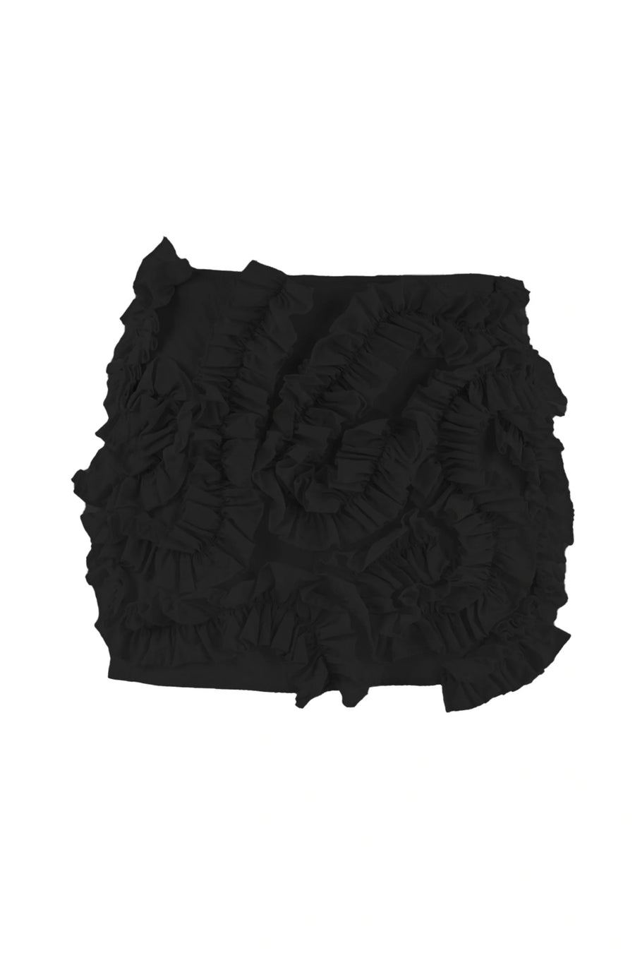 Black Ruffle Designed Skirt