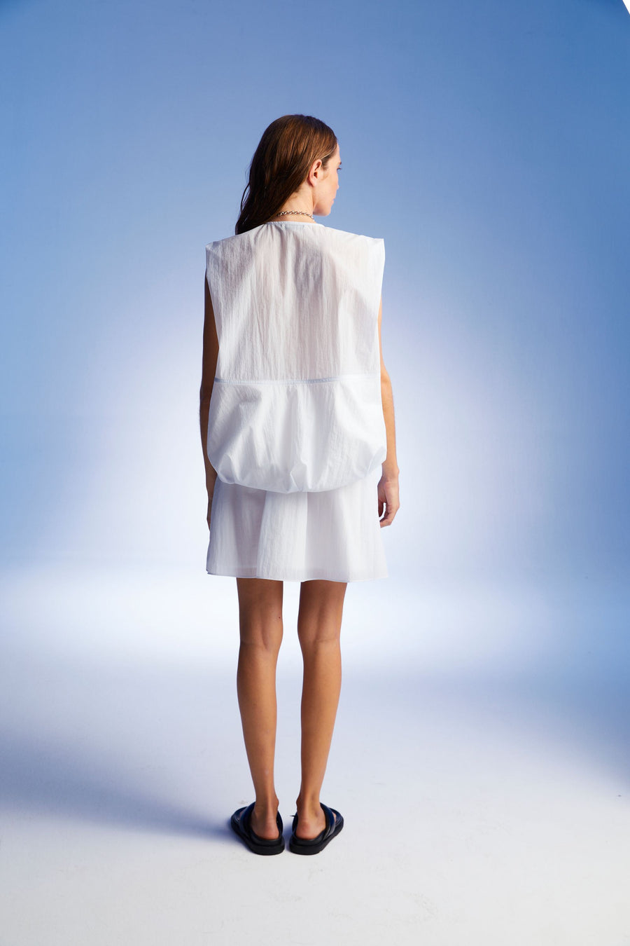 Pleated Mini White Skirt