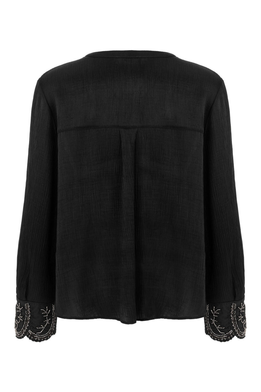 White Stone Embroidered Blouse