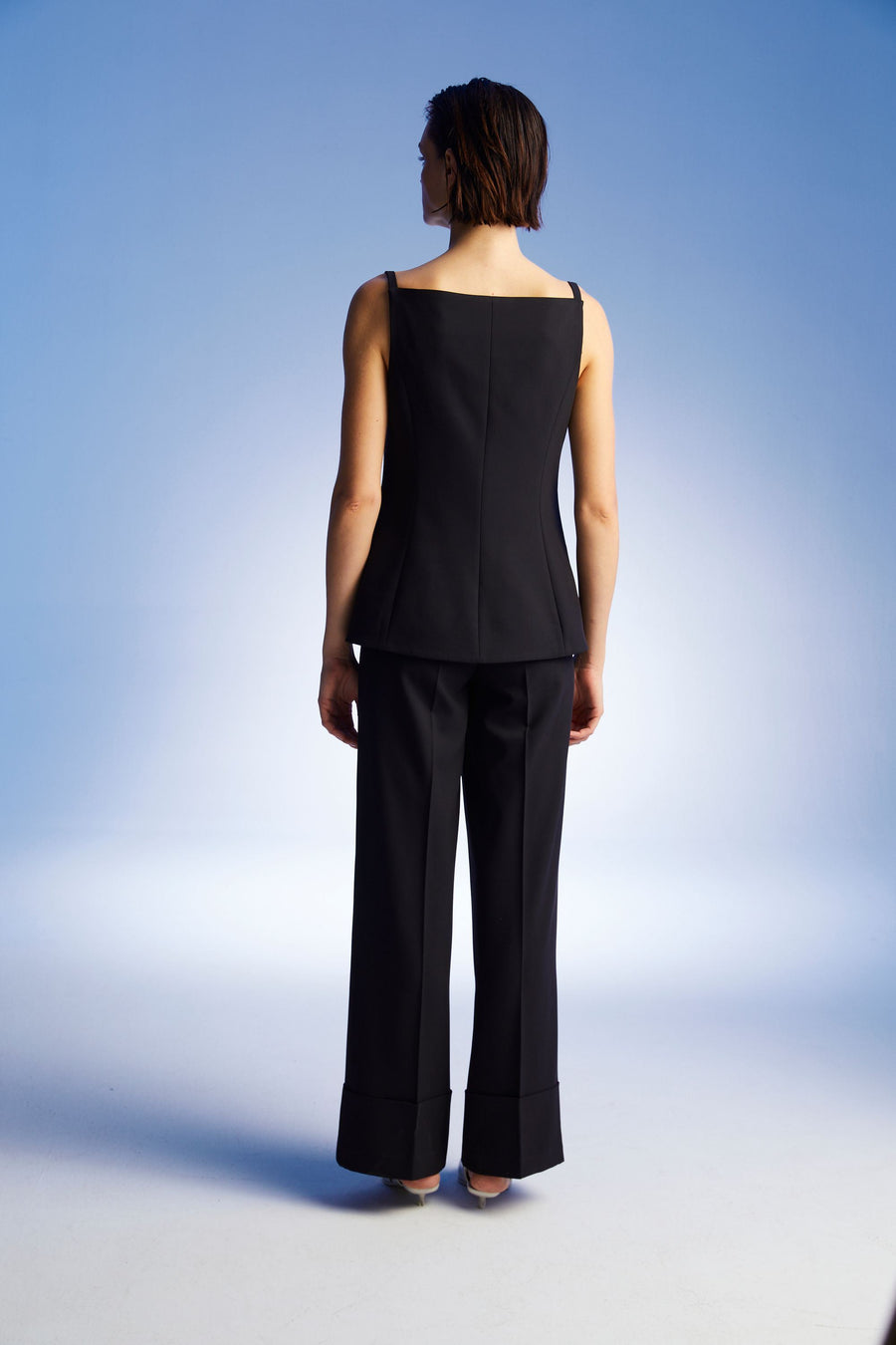 High-Waist Flowy Palazzo Black Pants